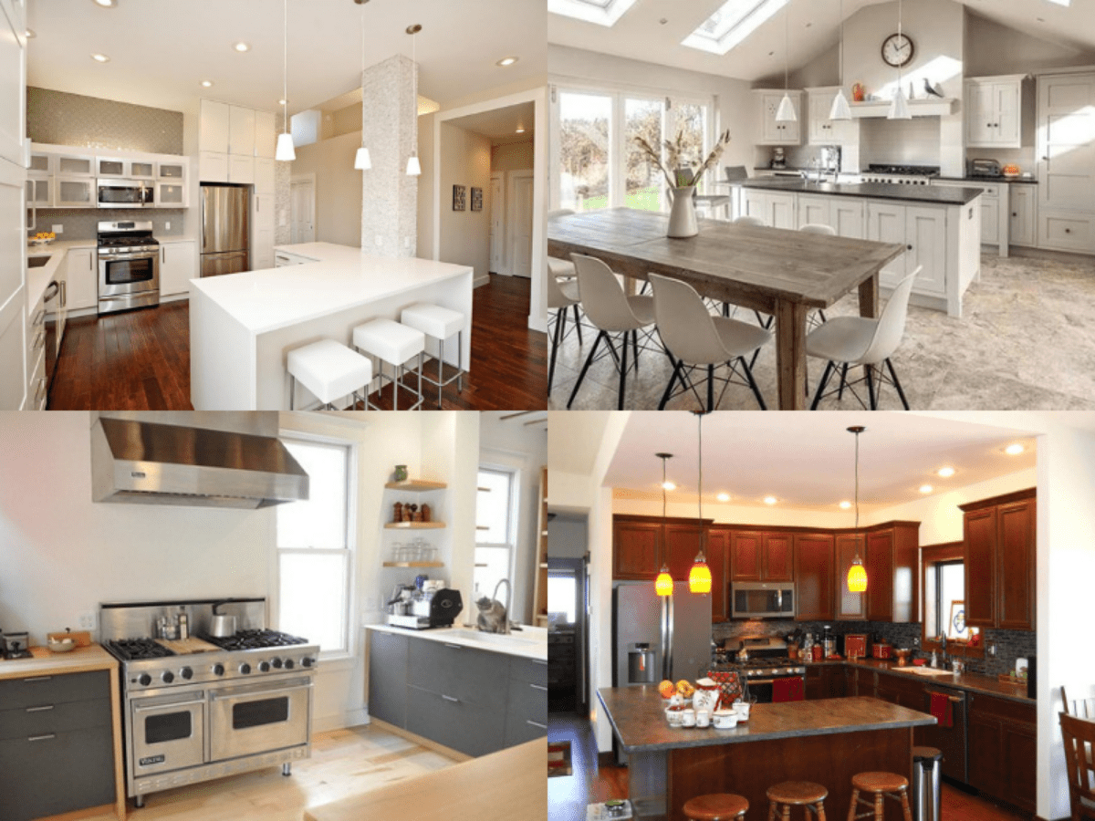 double L & broken L kitchen