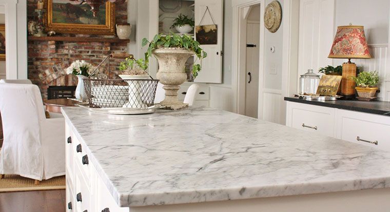 Carrara Marble Countertops In Kitchen
