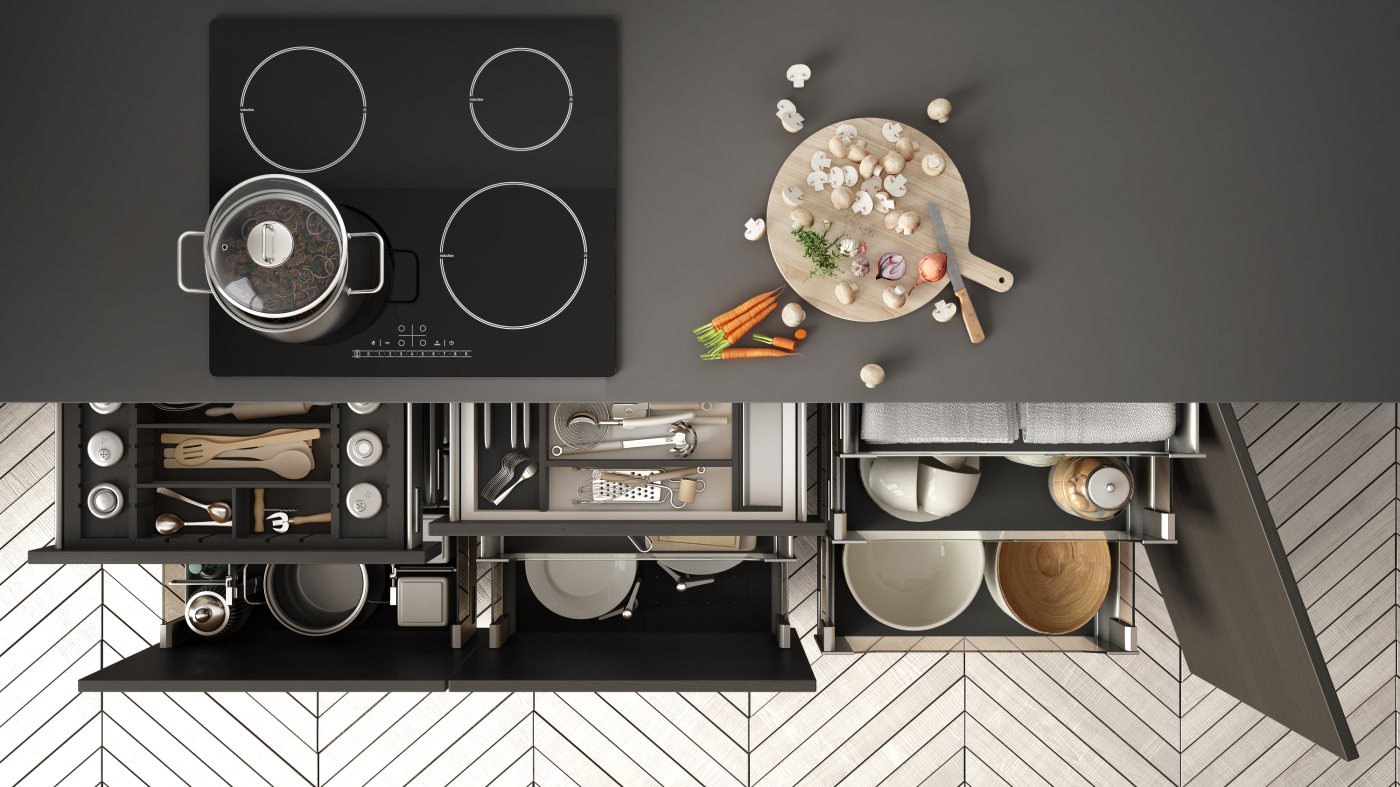 aluminium kitchen cabinet