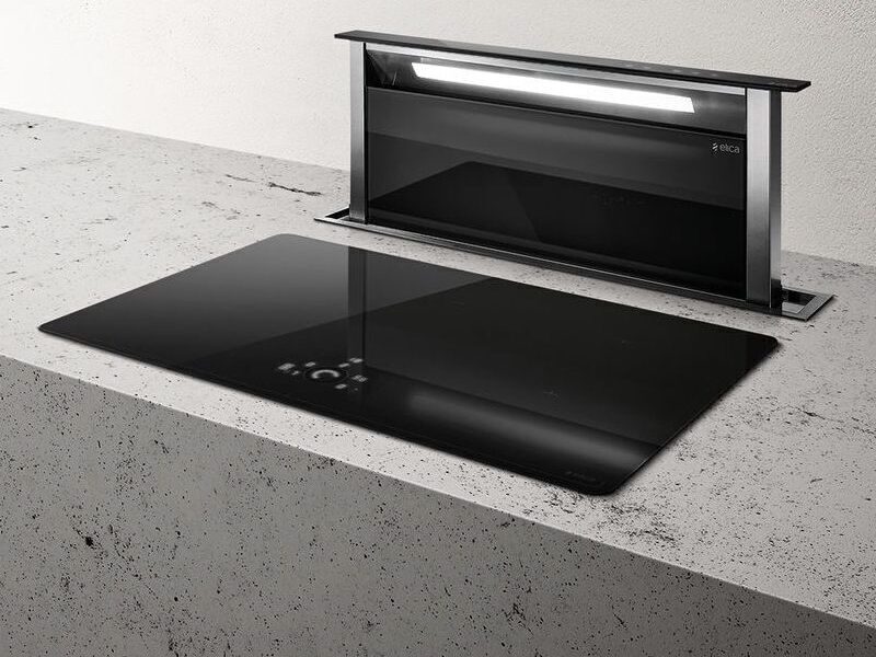 Kitchen Cabinet Johor Bahru Elica-Adante-Downdraft-Cooker-Hood-Black-Andante-Blk-90-4319-P
