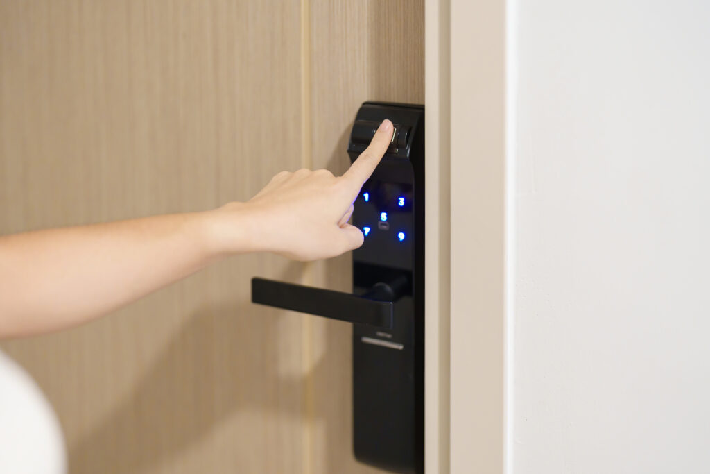 digital lock door, home security, a secure home space
