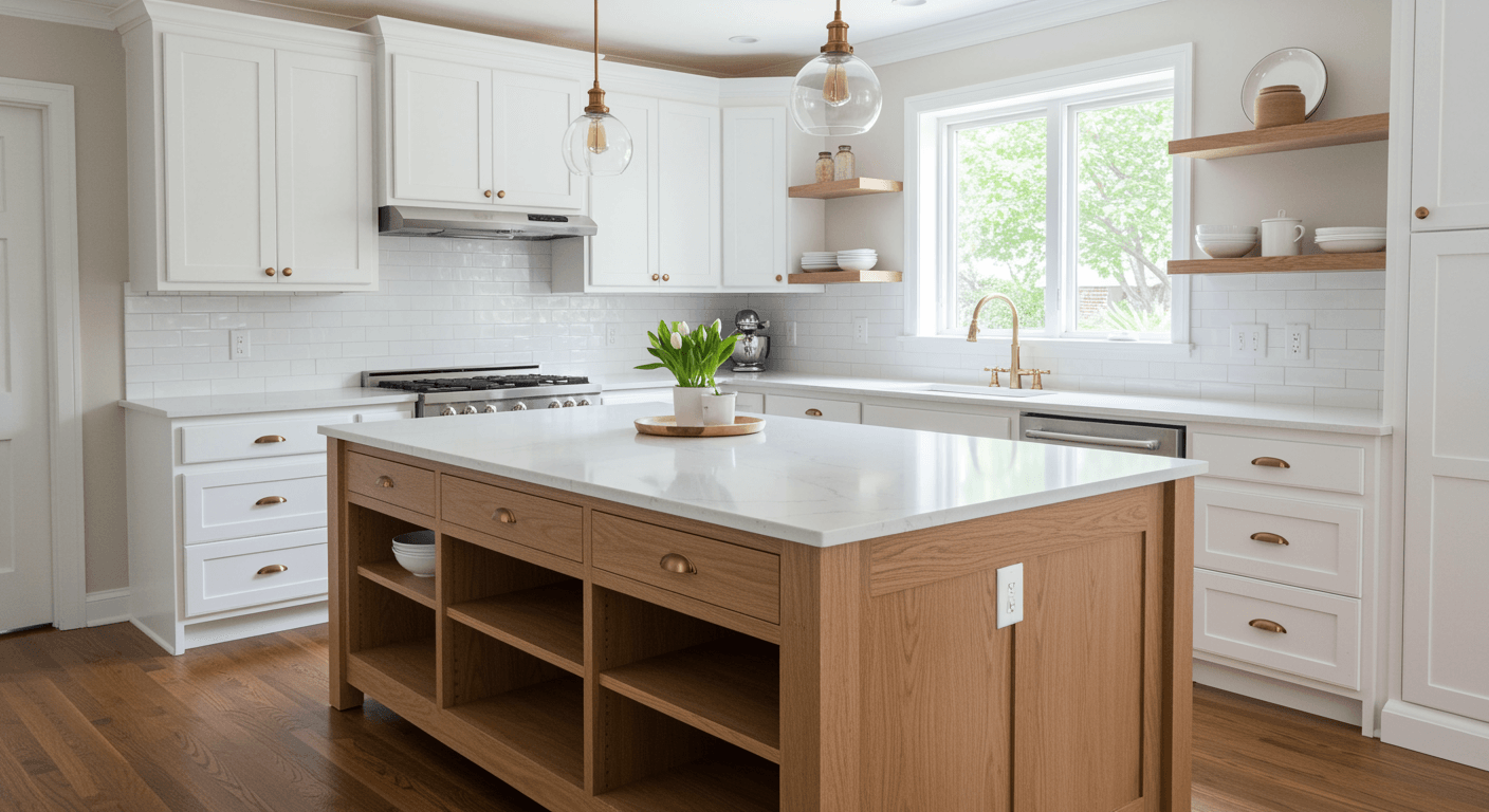 Two-Tier Kitchen Island, Kitchen Island Design, Home Kitchen Design, Kitchen Island Use, Kitchen Island Types, Choice Of Kitchen Island, Kitchen Island Design Type, Benefits Of Kitchen Island