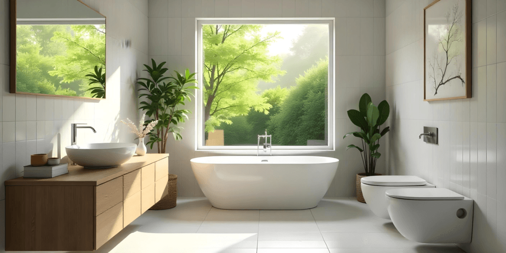 zero waste bathroom, eco-friendly home design approach, bathrooms that have eco-friendly features