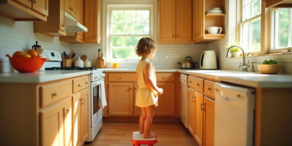 safe spaces for kids, kid safe kitchen cabinets, best cabinets for homes with kids