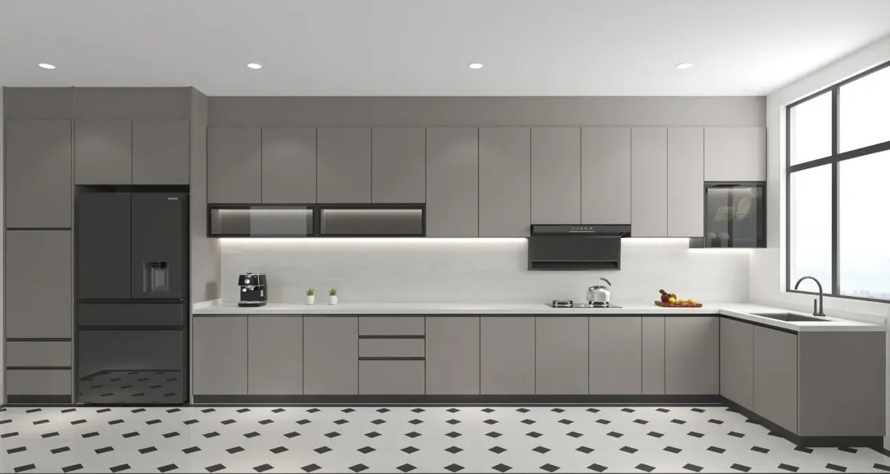 Kitchen Cabinet Johor Bahru Aluminium Cabinets, Aluminium Kitchen Cabinet Grey White