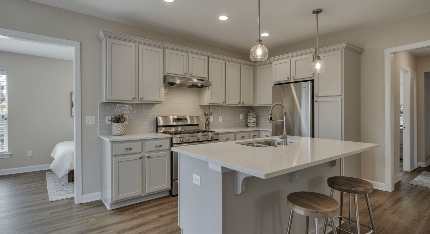 Kitchen Minimalist Trends, Minimalist Kitchen Design, Kitchen Cabinets, Kitchen Countertops, Kitchen Tips, Kitchen Design Tips, Home Kitchen Design Tips, Home Kitchen Trends To Implement, Home Kitchen Trend Choices, Choosing Kitchen Design Trends