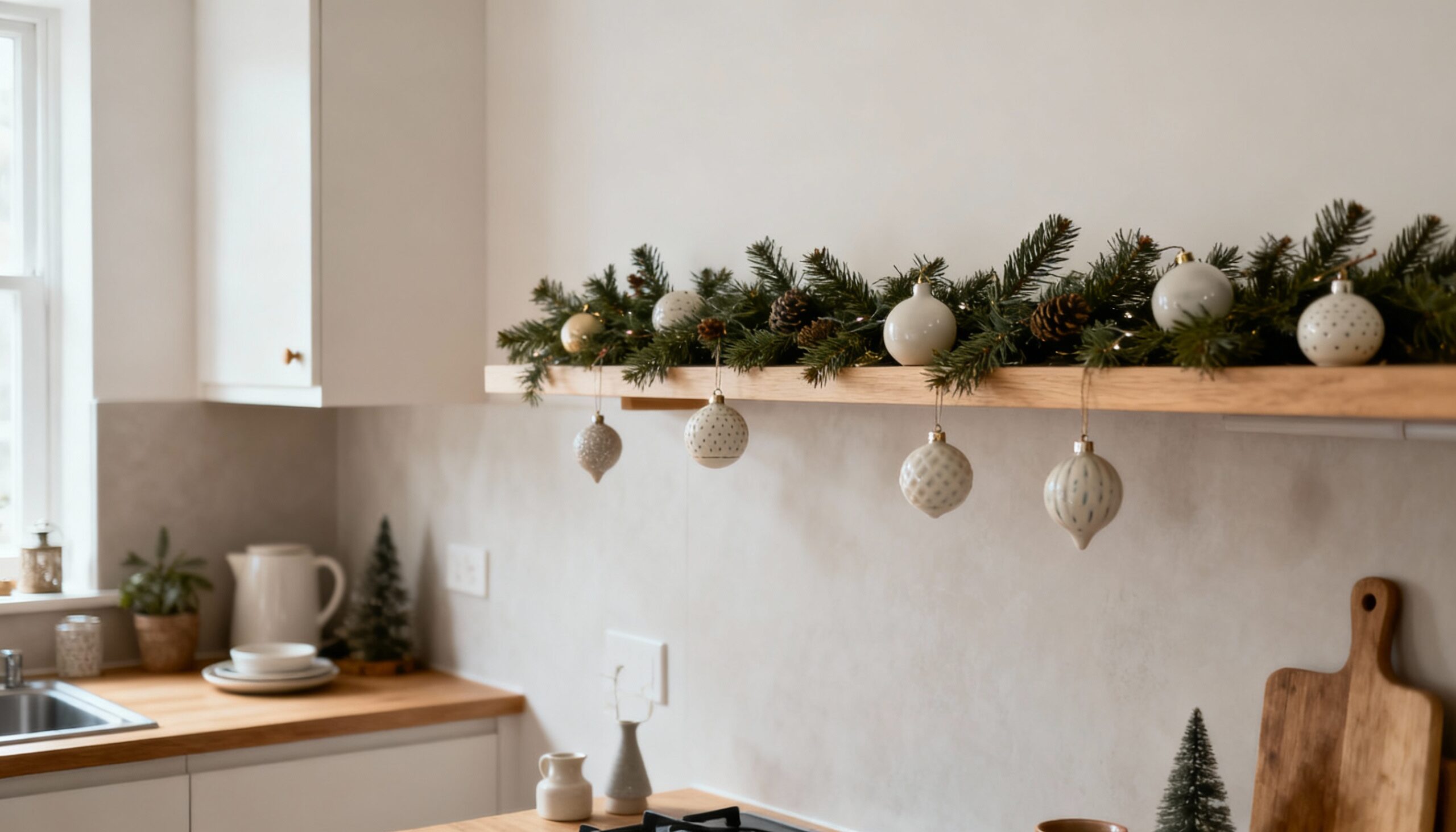 Set The Kitchen Scene, Holiday Decor, Kitchen Holiday Decor, Holiday Themed Kitchen, Kitchen Decor, Decorating Your Kitchen, Aesthetic Holiday Kitchen