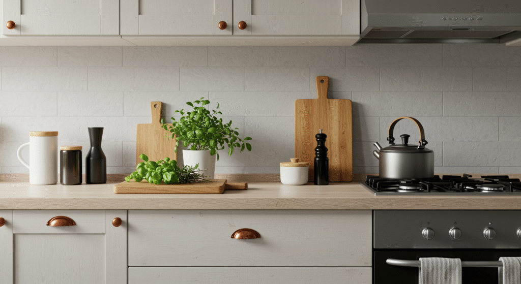 Kitchen Upkeep Secrets, kitchen cleaning secrets, keep kitchen cabinets neat, light coloured cabinet maintenance, kitchen maintenance, light cabinet care, light cabinet care tips