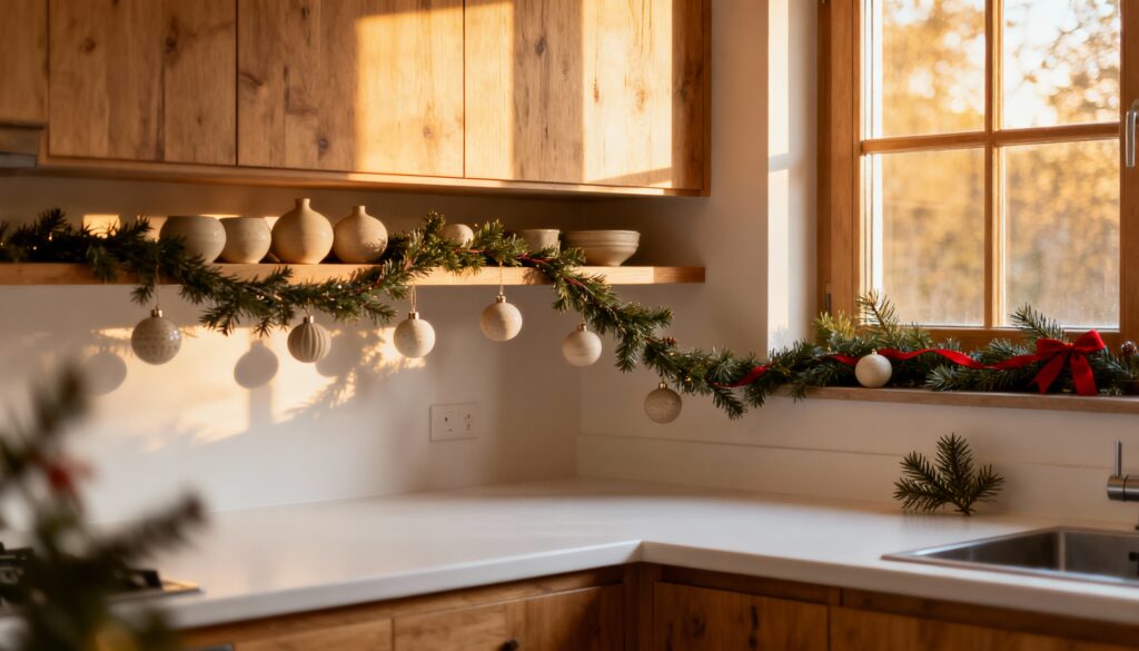 Set The Kitchen Scene, holiday decor, kitchen holiday decor, holiday themed kitchen, kitchen decor, decorating your kitchen, aesthetic holiday kitchen