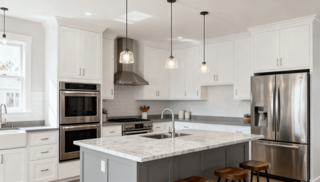 Uncluttered Kitchen Countertop, kitchen countertops, home kitchen countertops, kitchen countertop neatness, clean kitchen countertops, neat kitchen spaces, planning a good kitchen, a smart kitchen layout, tips for uncluttered kitchens