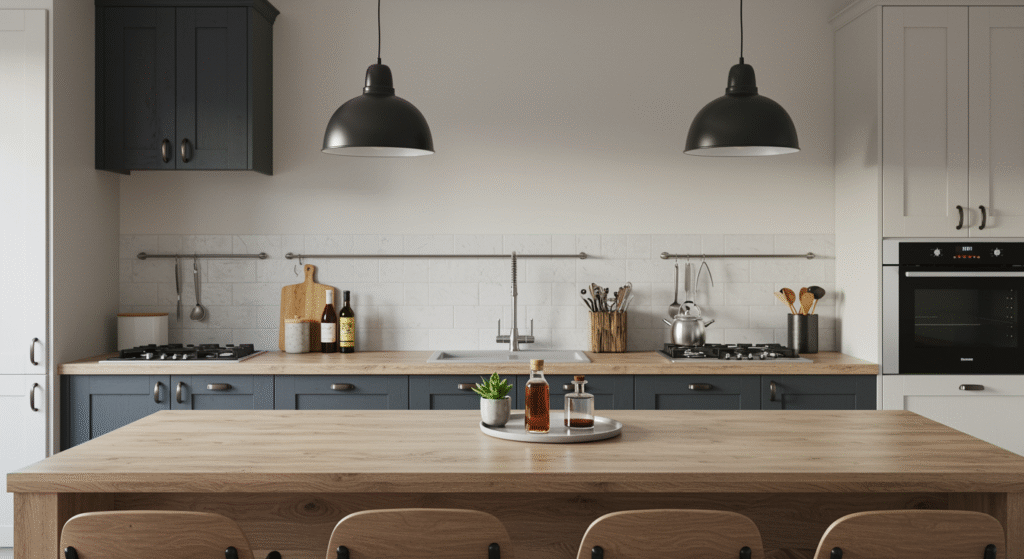 Uncluttered Kitchen Countertop, kitchen countertops, home kitchen countertops, kitchen countertop neatness, clean kitchen countertops