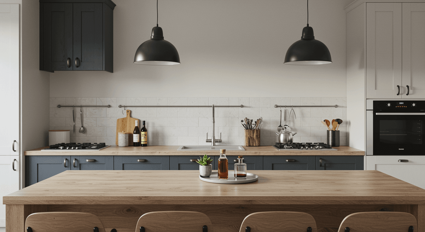 Uncluttered Kitchen Countertop, kitchen countertops, home kitchen countertops, kitchen countertop neatness, clean kitchen countertops