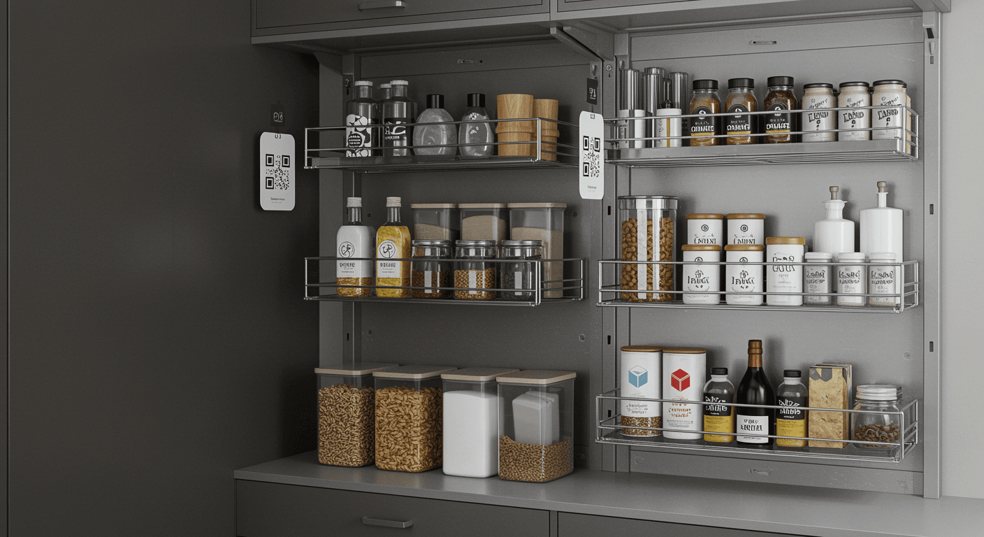 Iot Enabled Pantries, Kitchen Pantries, Kitchen Pantry Organisation, Futuristic Kitchen, Kitchen Tips, Kitchen Advancements, Kitchen Pantry Organisation, Tech For Kitchen Pantries