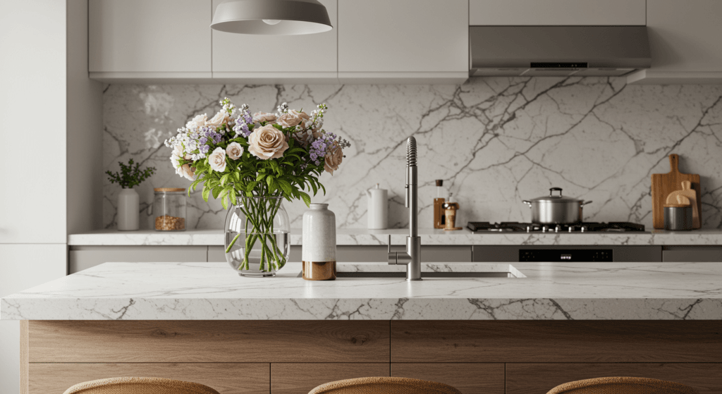 The Opulent Marble, marble countertops, kitchen countertops, countertop materials, home kitchen countertops, marble countertops for kitchen, marble countertop materials