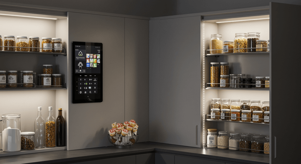 IoT Enabled Pantries, kitchen pantries, kitchen pantry organisation, futuristic kitchen, kitchen tips, kitchen advancements, kitchen pantry organisation, tech for kitchen pantries