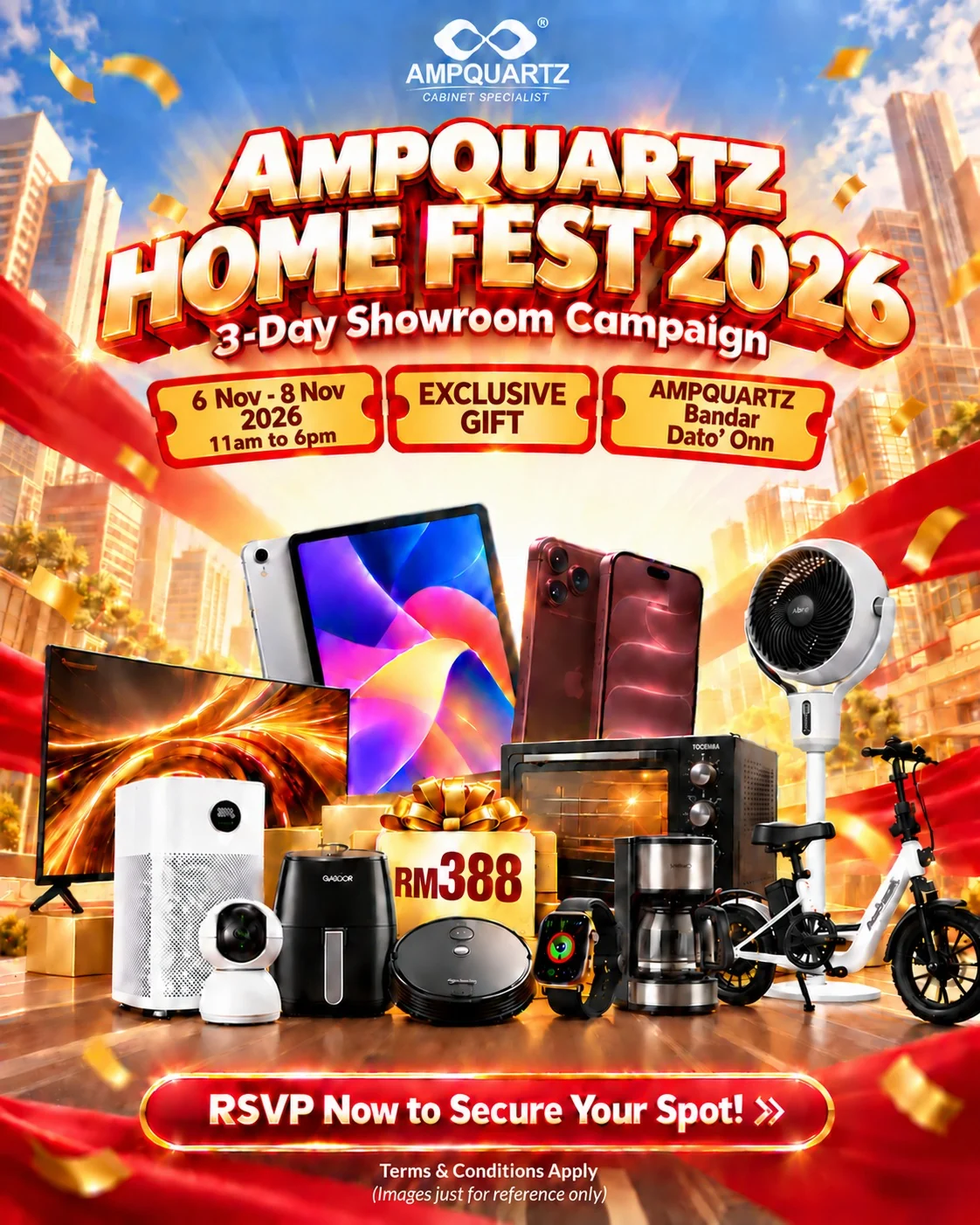Ampquartz Home Fest 2026 — 3-Day Showroom Campaign, 6-8 Nov 2026, 11Am To 6Pm, Ampquartz Bandar Dato&Amp;Apos; Onn
