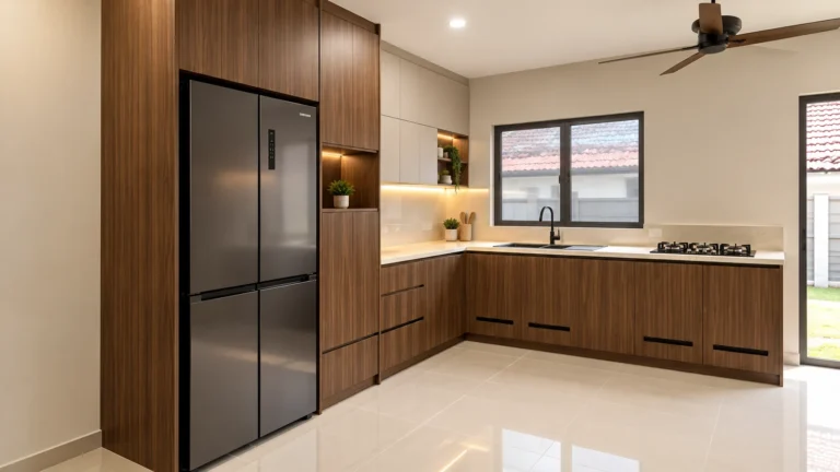 Warm Modern Kitchen With Walnut Cabinetry