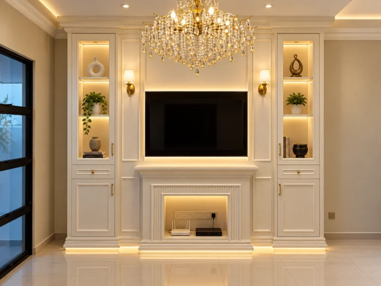 Luxurious Symmetrical Media Wall