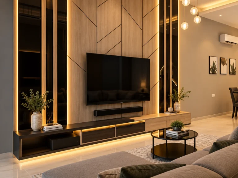 Warm Modern Living Room Tv Wall